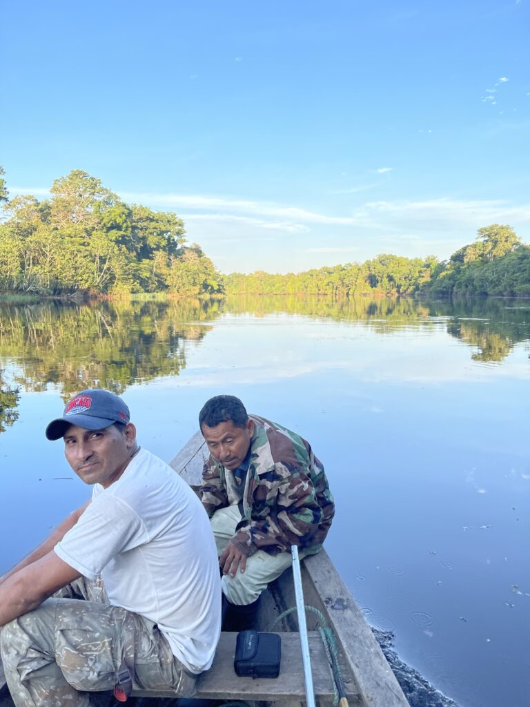 Cesar Pena on an Amazon lake